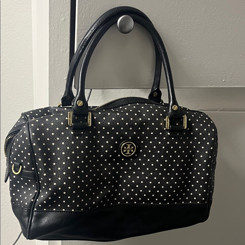 Tory Burch Black and White Polka Dot Satchel